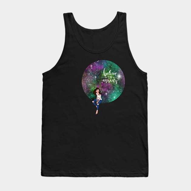 Believe in miracles girl cosmic dreams sticker Tank Top by XMOL